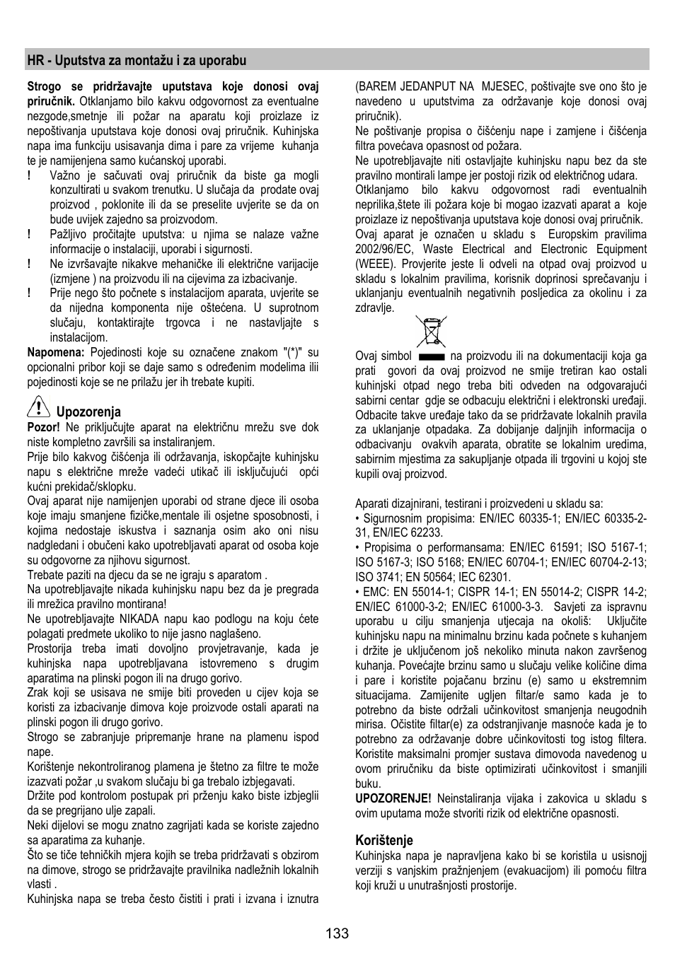 ELICA CHROME User Manual | Page 133 / 148