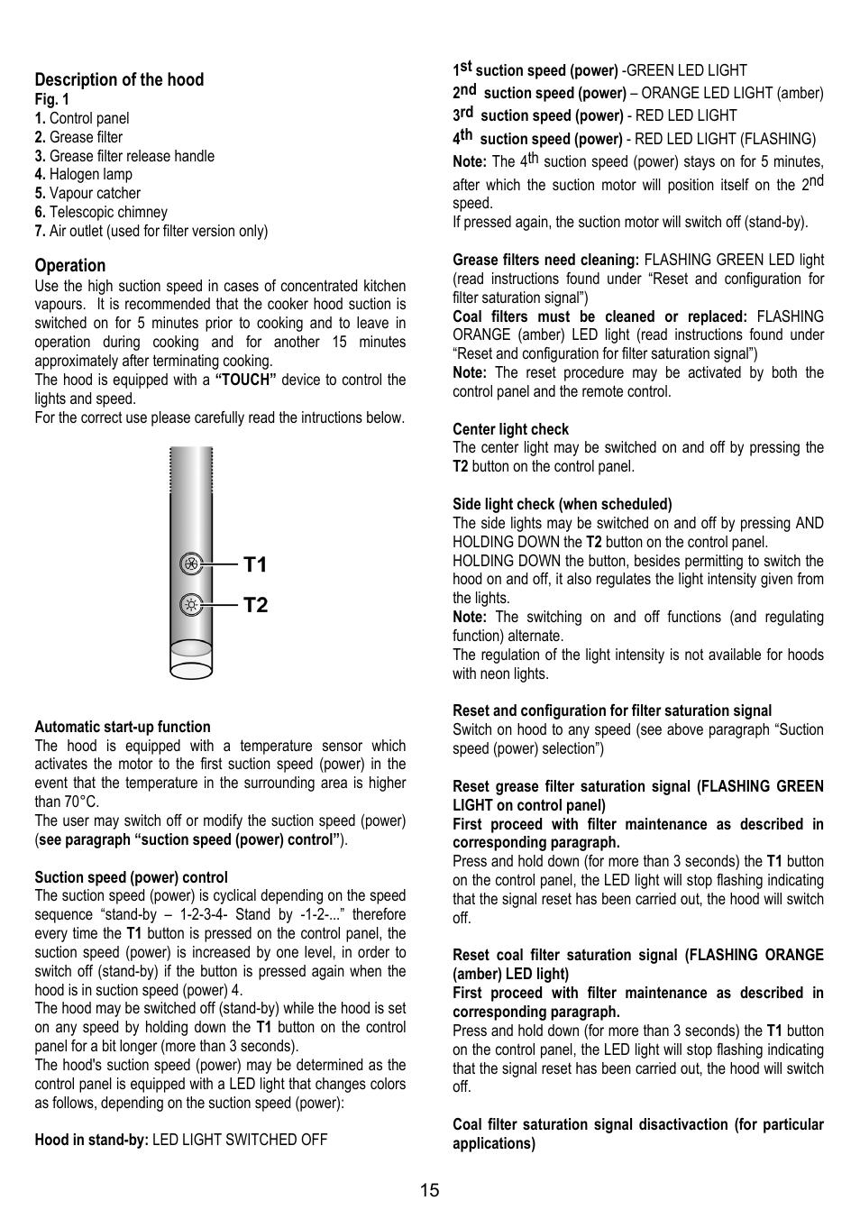 ELICA CHROME User Manual | Page 15 / 148