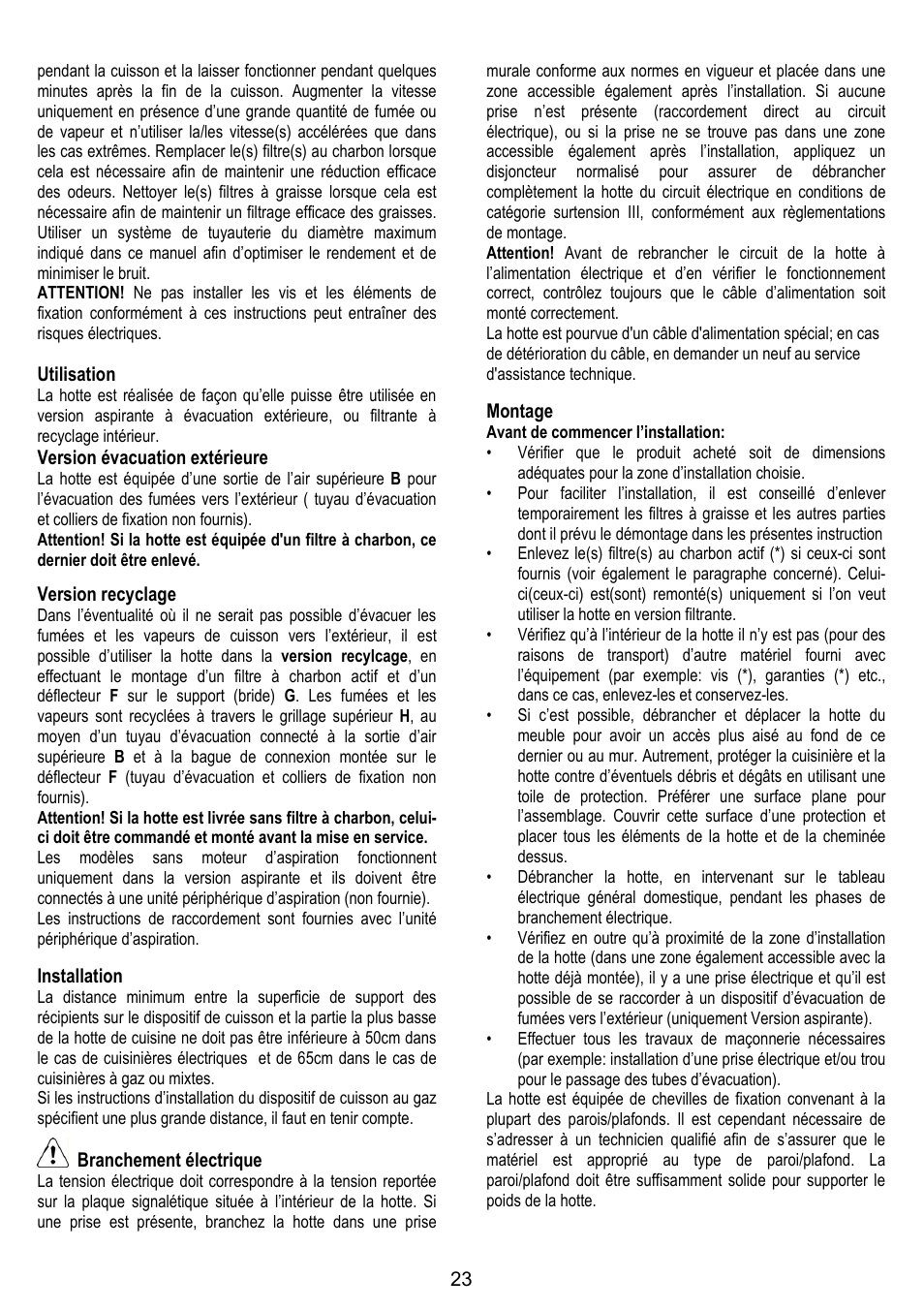 ELICA CHROME User Manual | Page 23 / 148