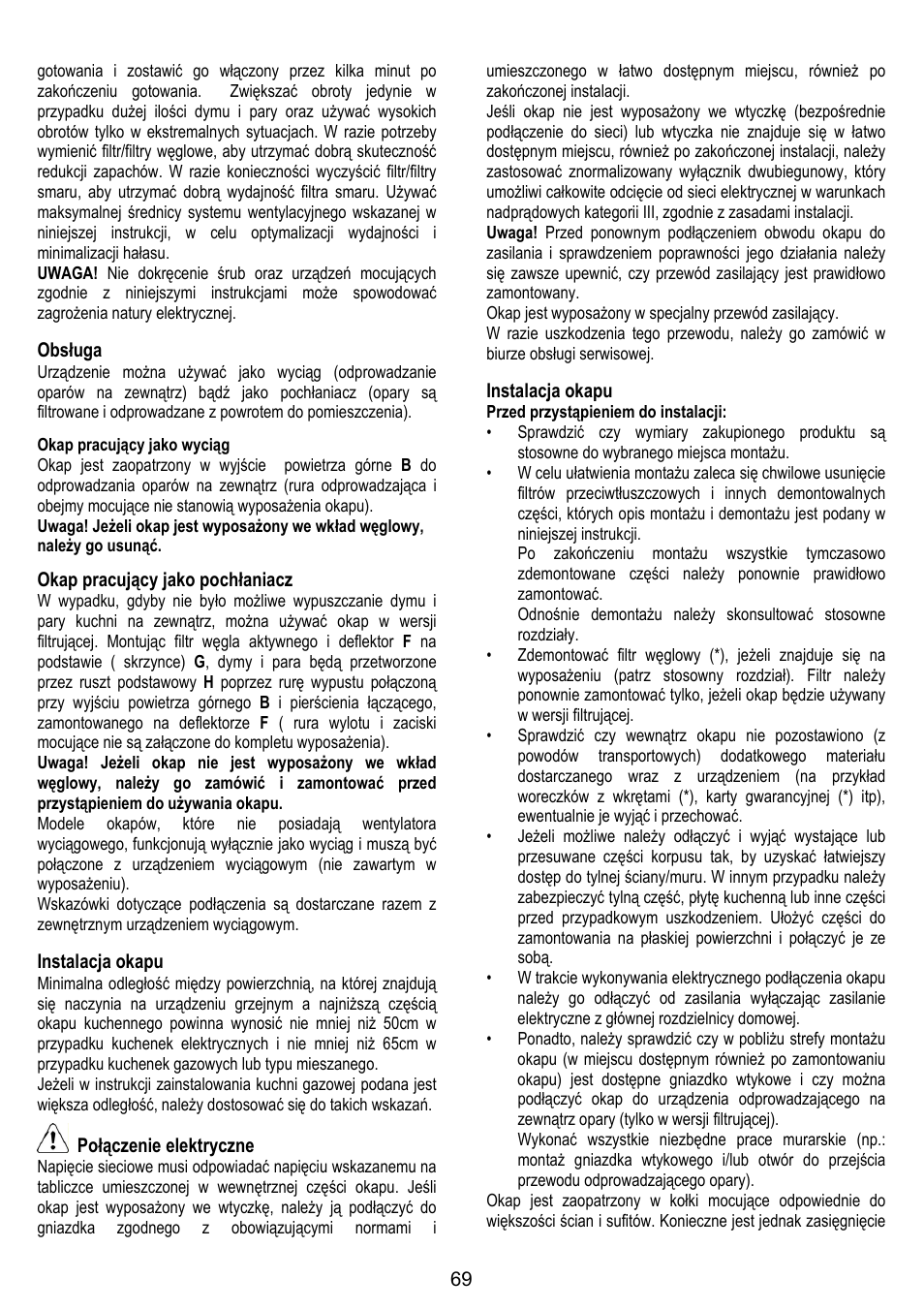 ELICA CHROME User Manual | Page 69 / 148