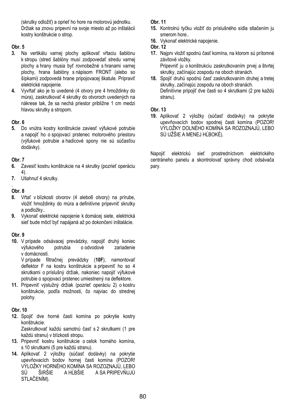 ELICA CHROME User Manual | Page 80 / 148