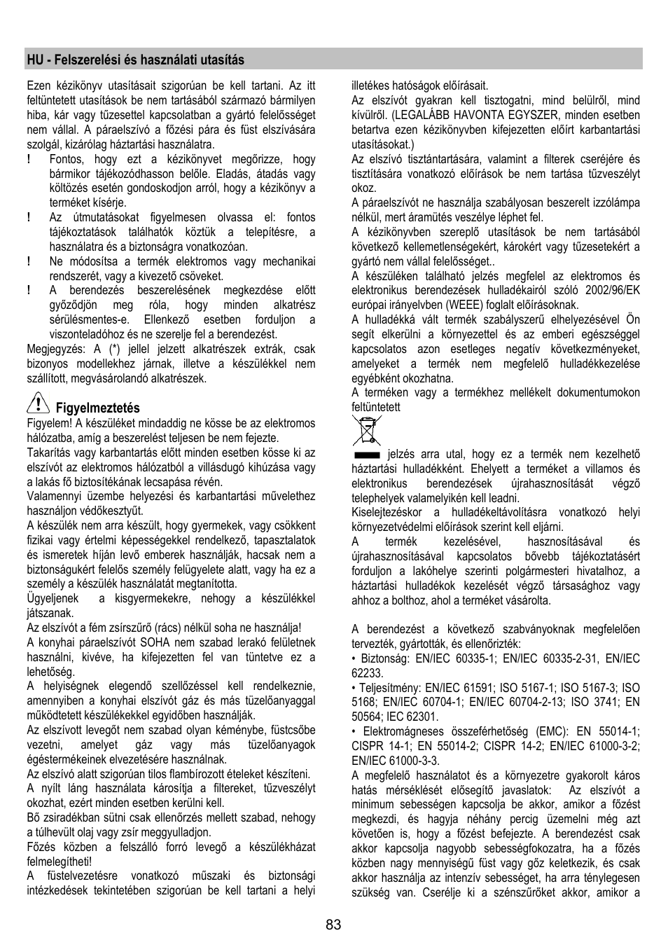 ELICA CHROME User Manual | Page 83 / 148