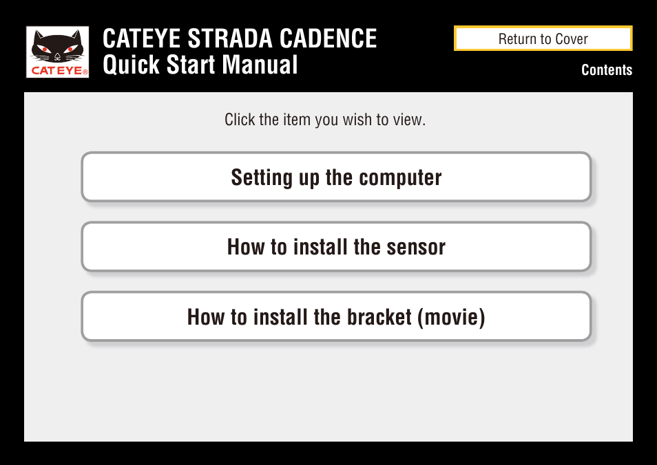 Cateye strada cadence quick start manual | CatEye STRADA CC-RD200 User Manual | Page 4 / 23