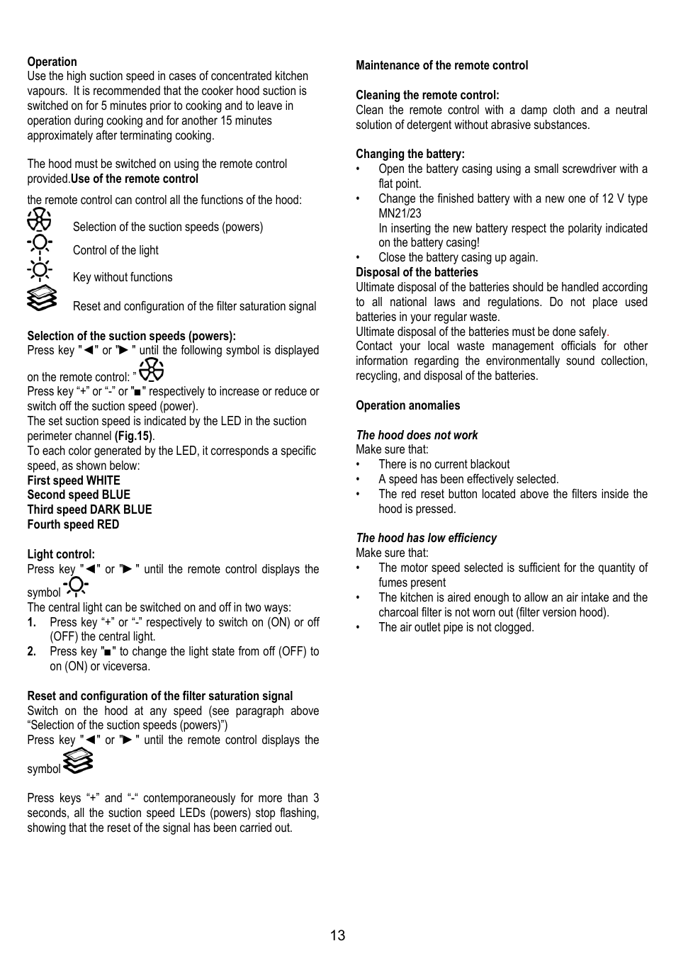 ELICA ETOILE User Manual | Page 13 / 60