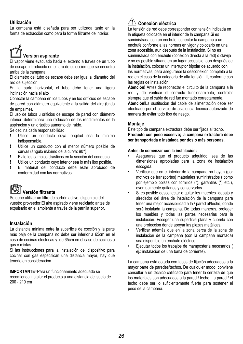 ELICA ETOILE User Manual | Page 26 / 60