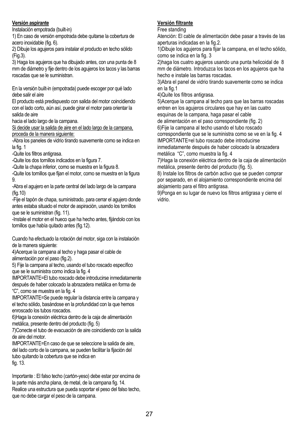 ELICA ETOILE User Manual | Page 27 / 60