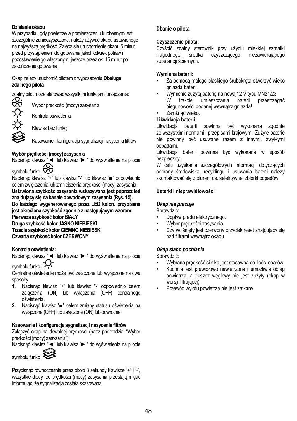ELICA ETOILE User Manual | Page 48 / 60