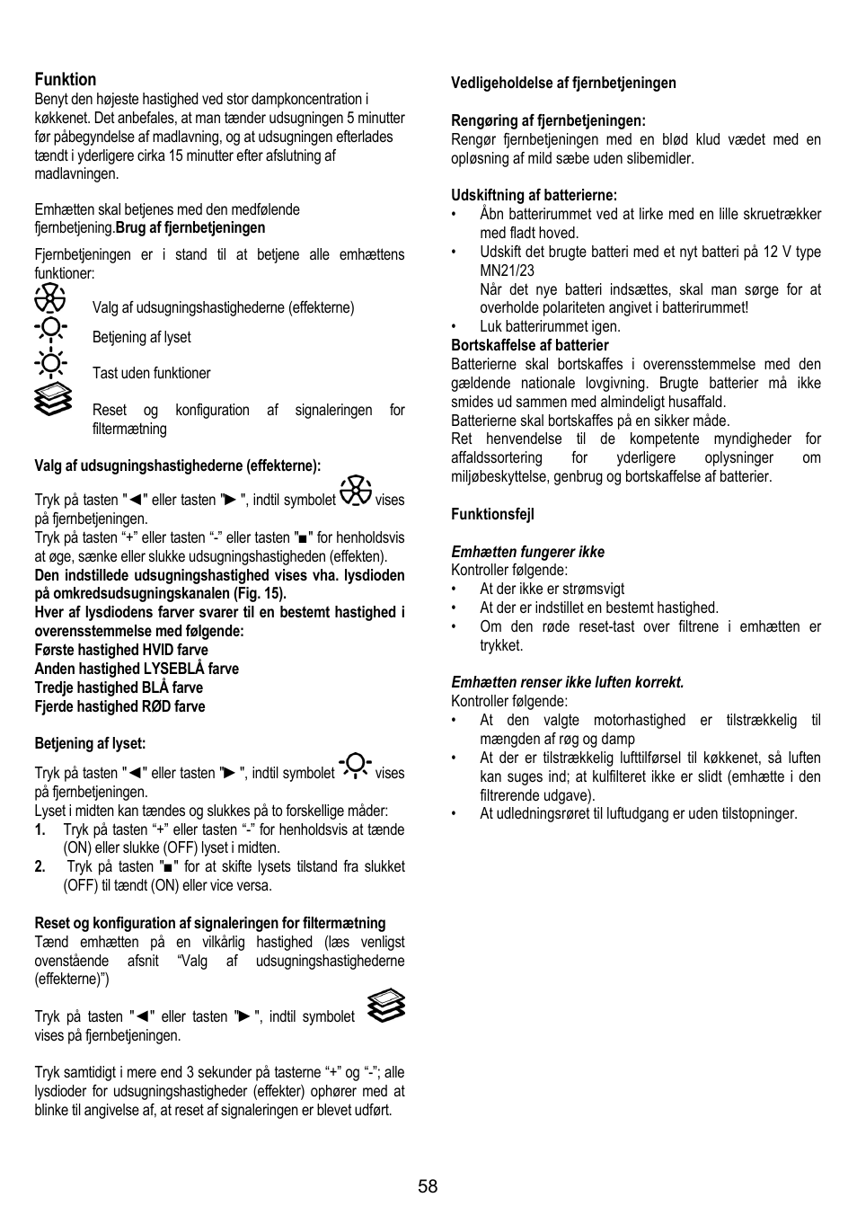 ELICA ETOILE User Manual | Page 58 / 60