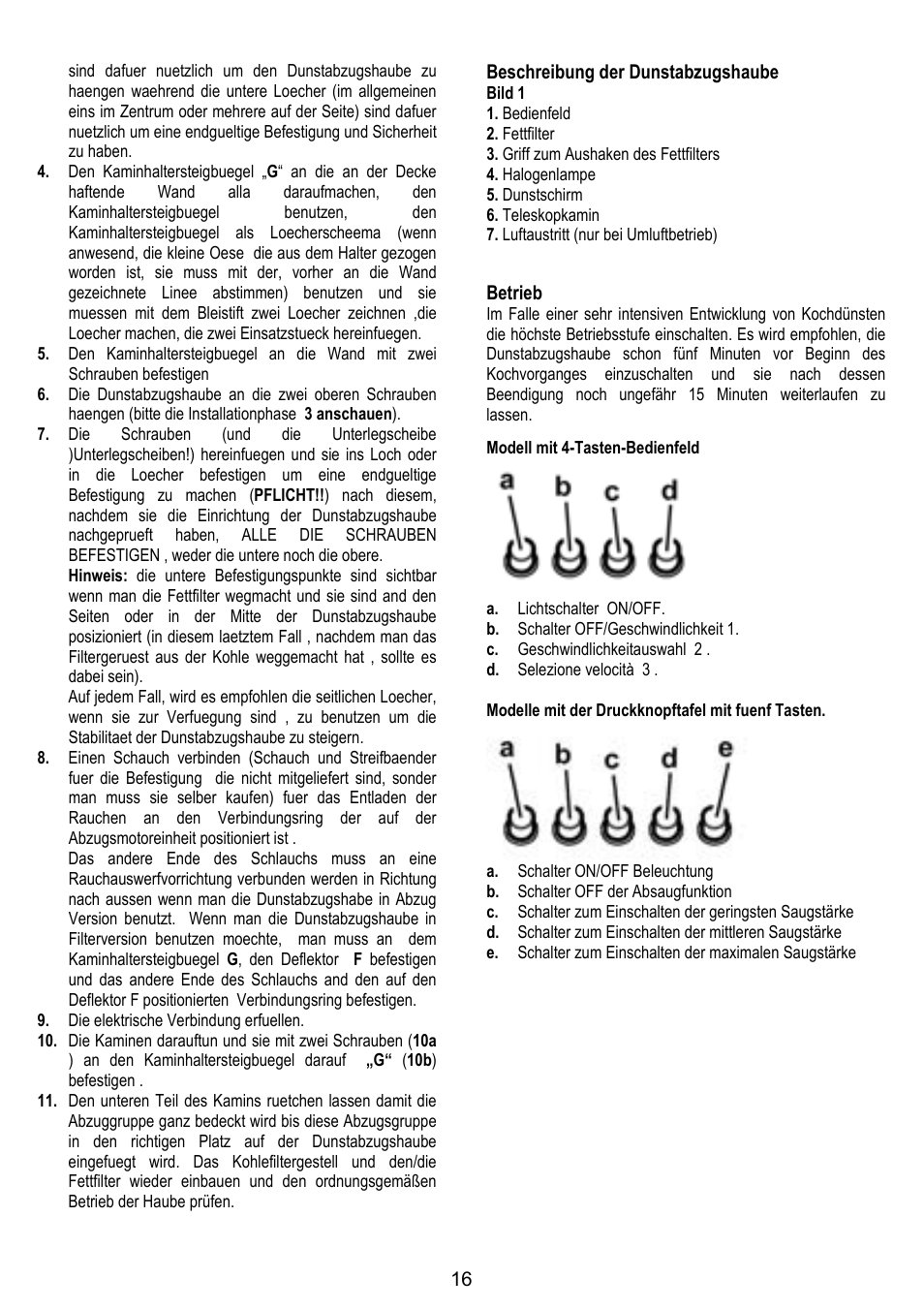 ELICA FLAT GLASS User Manual | Page 16 / 64