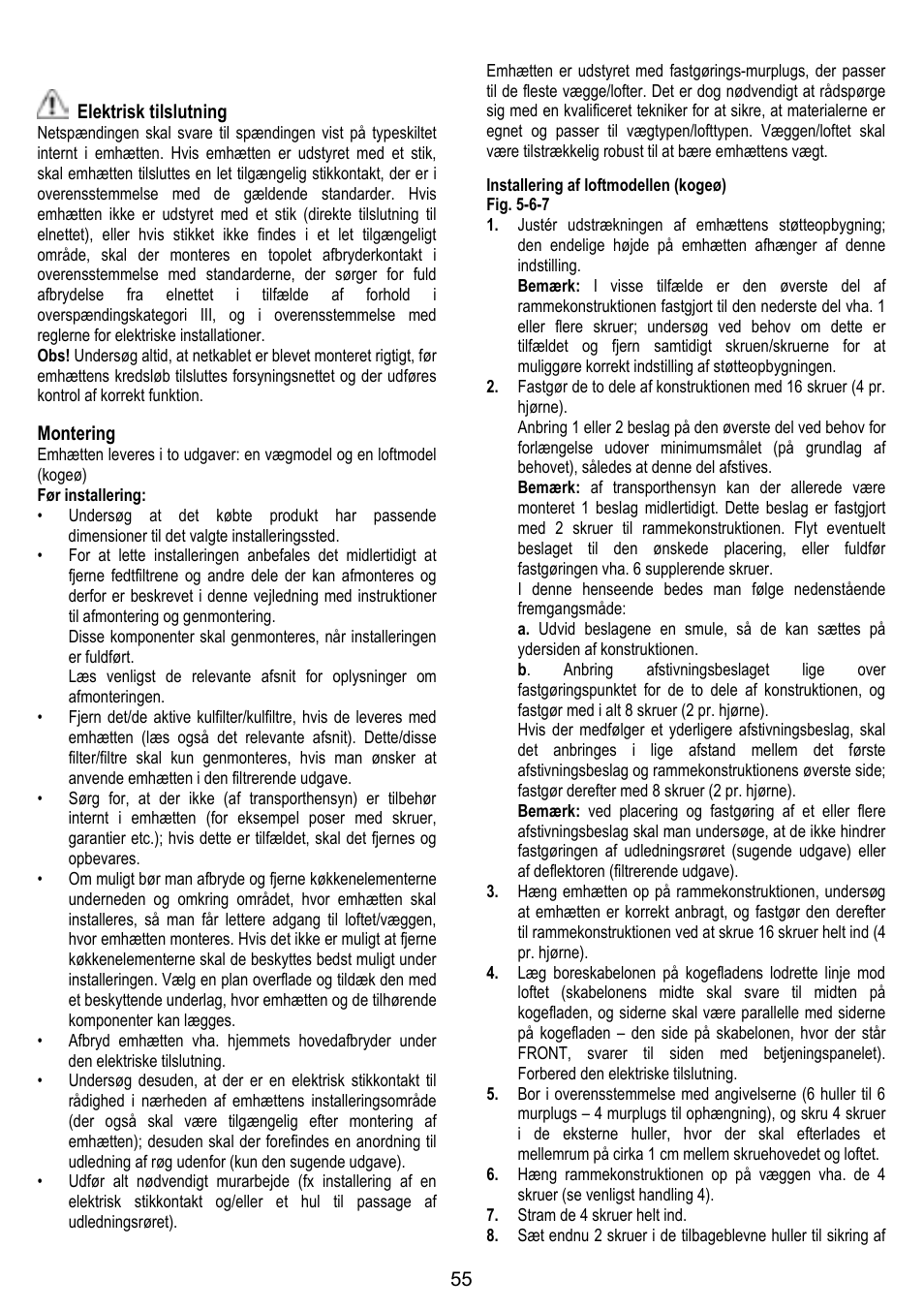 ELICA FLAT GLASS User Manual | Page 55 / 64