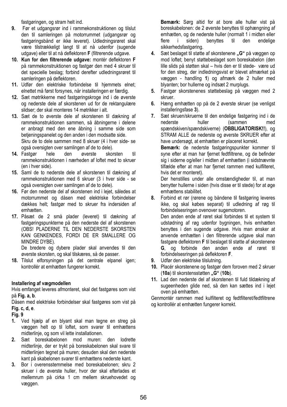 ELICA FLAT GLASS User Manual | Page 56 / 64