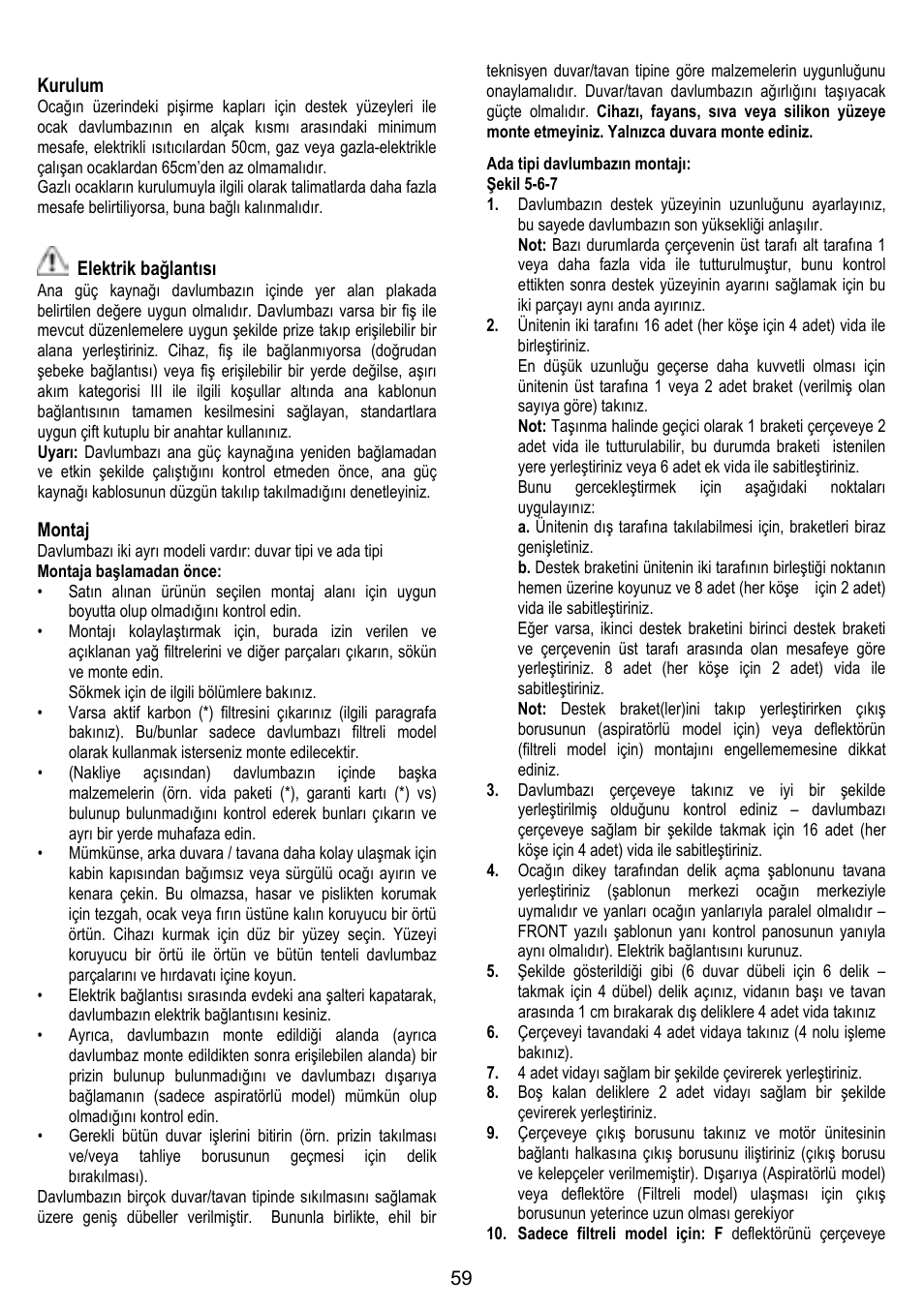 ELICA FLAT GLASS User Manual | Page 59 / 64