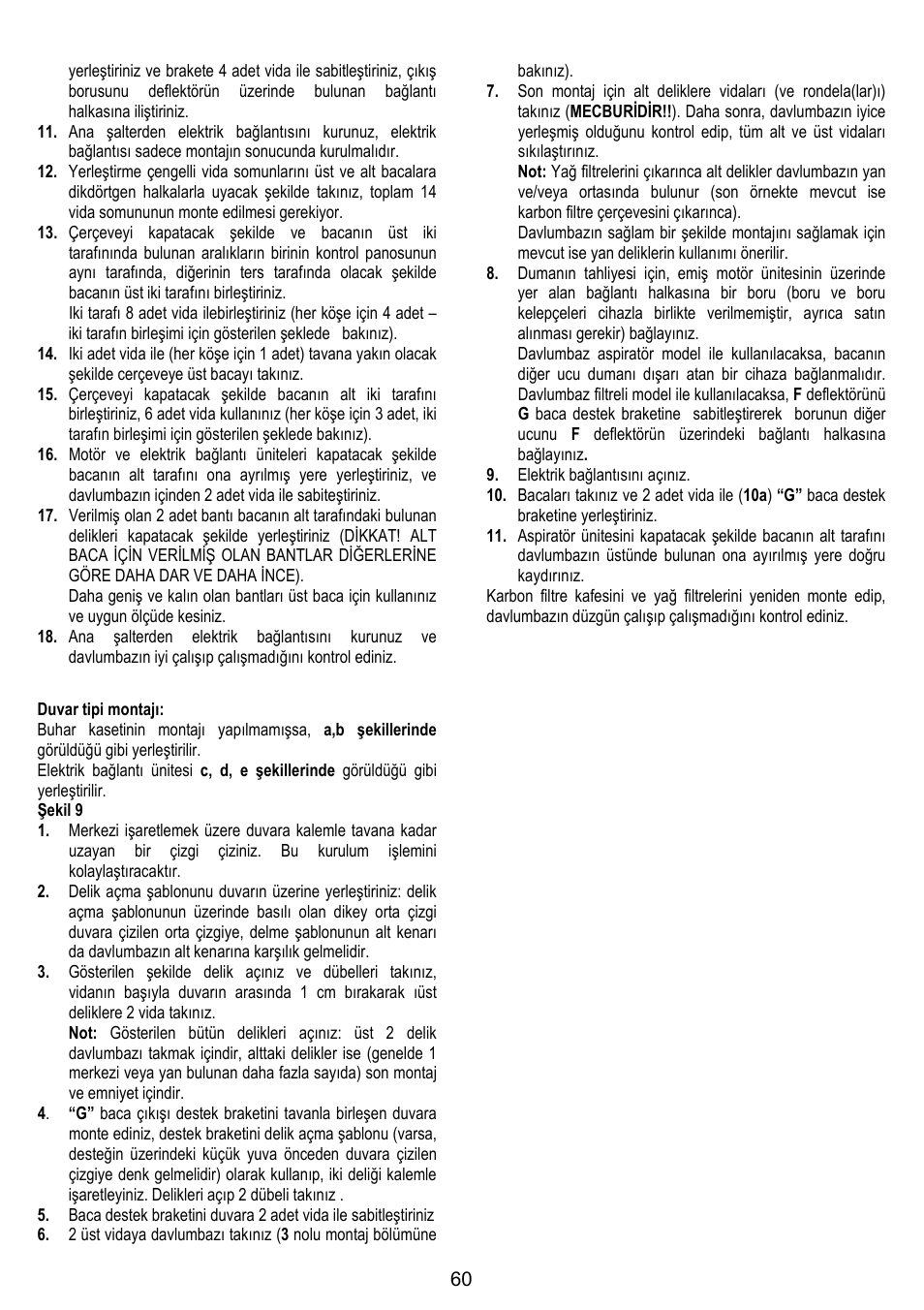 ELICA FLAT GLASS User Manual | Page 60 / 64