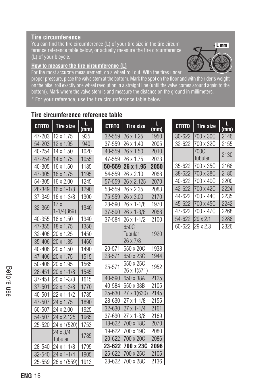 Before use | CatEye Q3 User Manual | Page 17 / 79