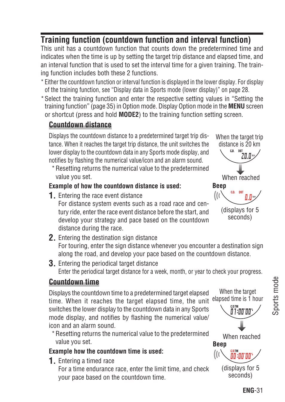 Training function | CatEye Q3 User Manual | Page 32 / 79