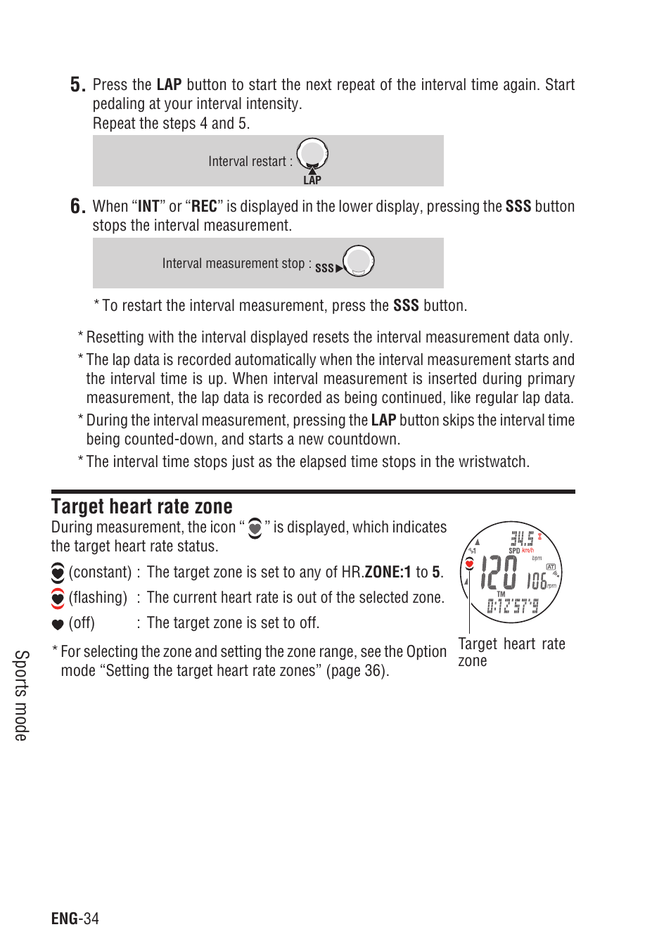 Target heart rate zone | CatEye Q3 User Manual | Page 35 / 79