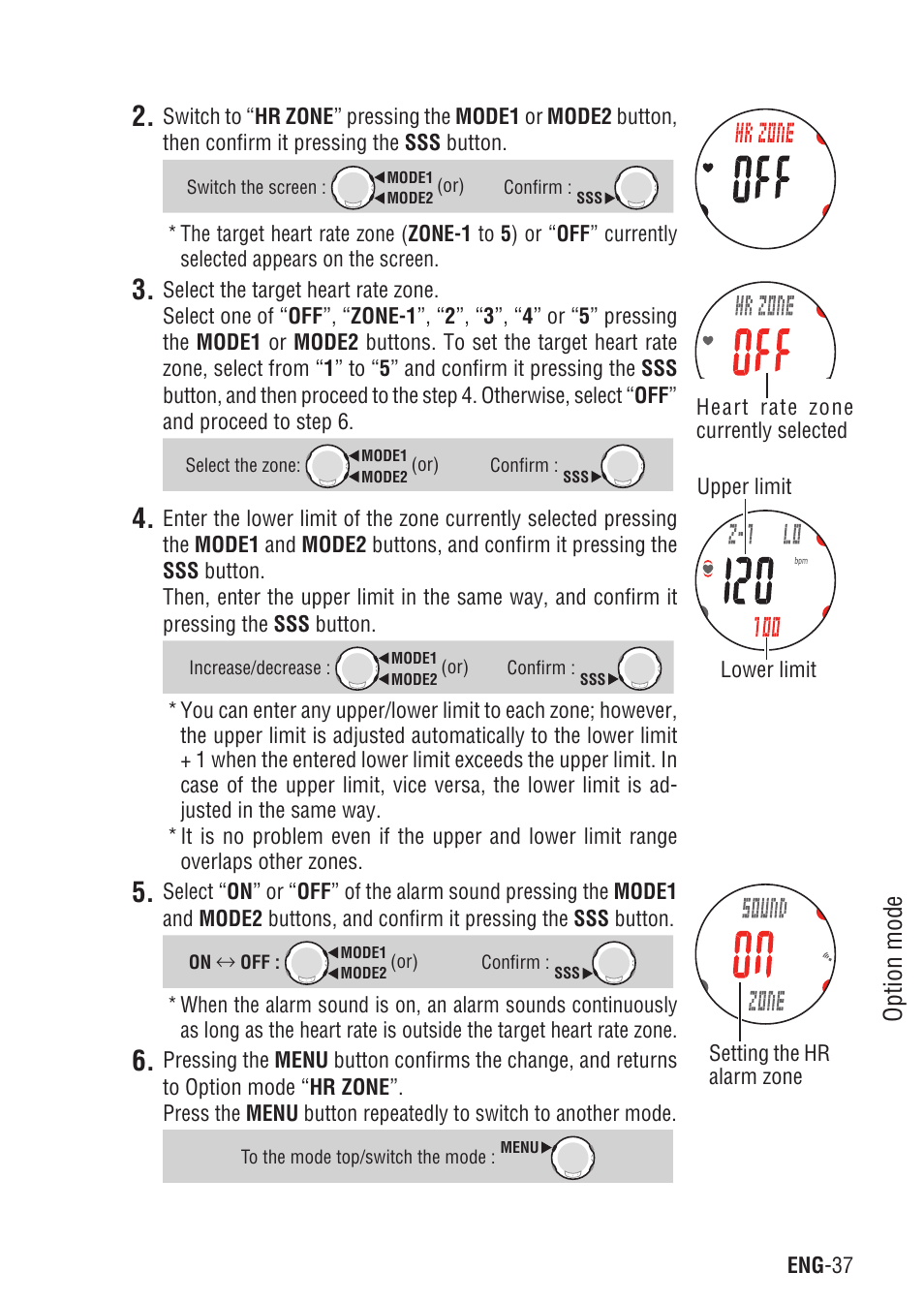 Option mode | CatEye Q3 User Manual | Page 38 / 79