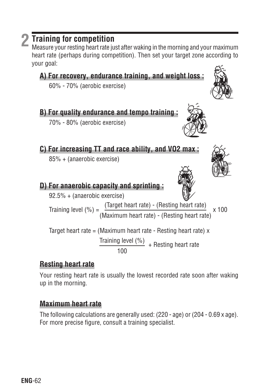 Training for competition | CatEye Q3 User Manual | Page 63 / 79