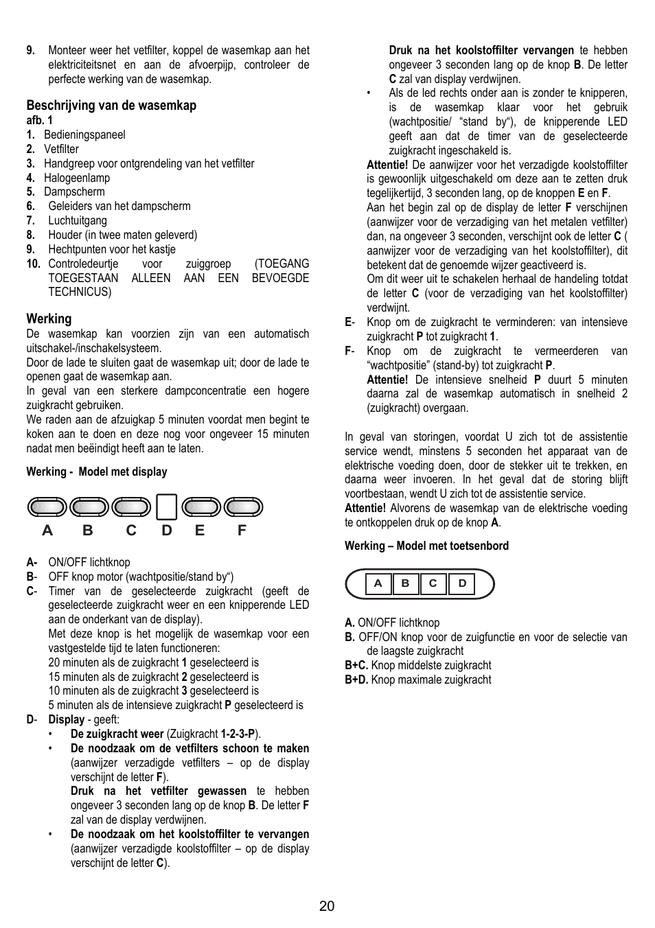 ELICA GLIDE User Manual | Page 20 / 96