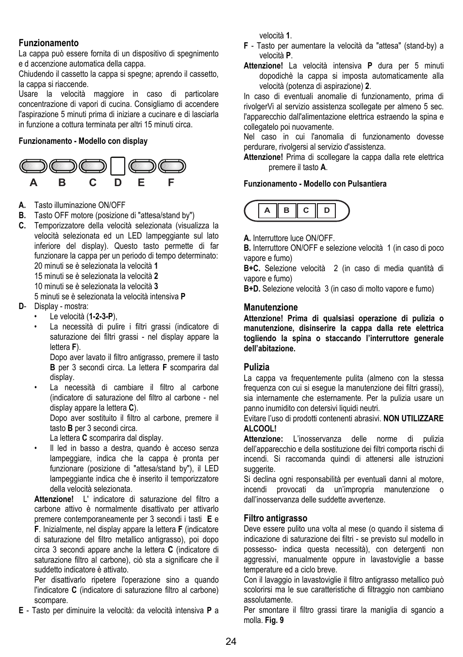 ELICA GLIDE User Manual | Page 24 / 96