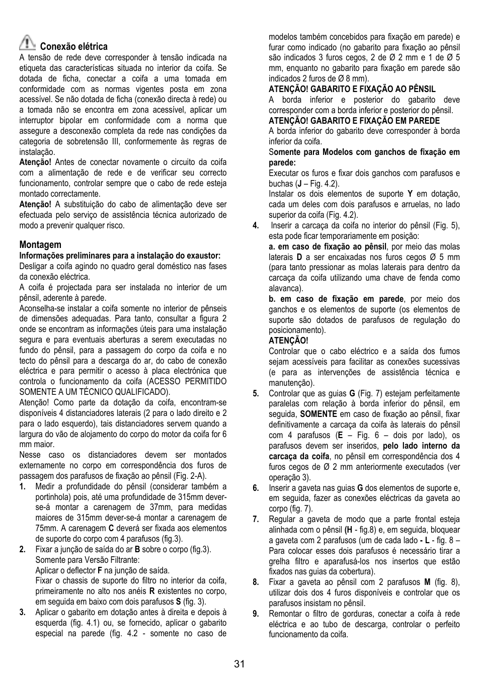 ELICA GLIDE User Manual | Page 31 / 96