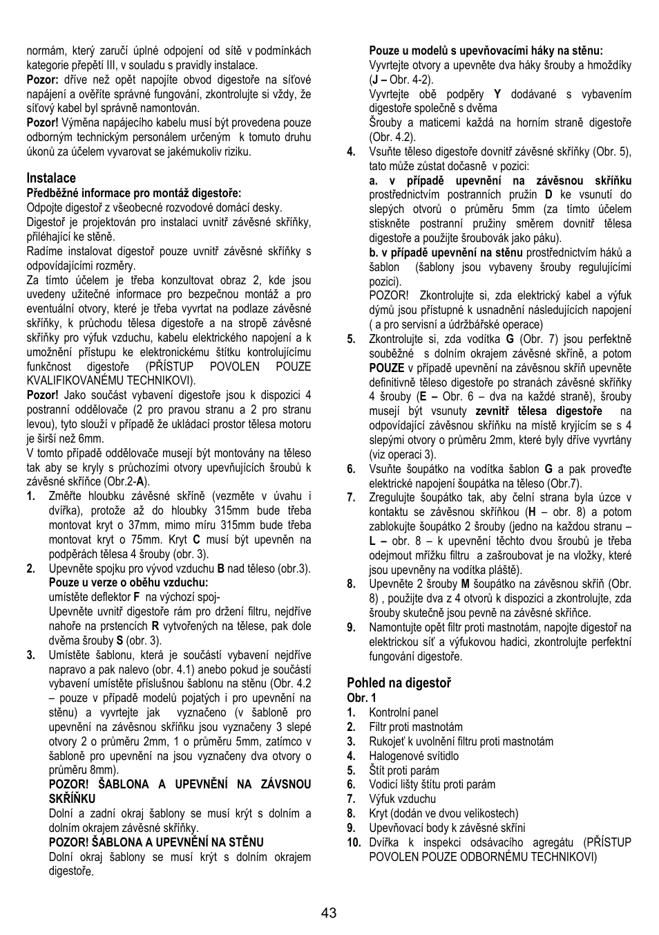ELICA GLIDE User Manual | Page 43 / 96