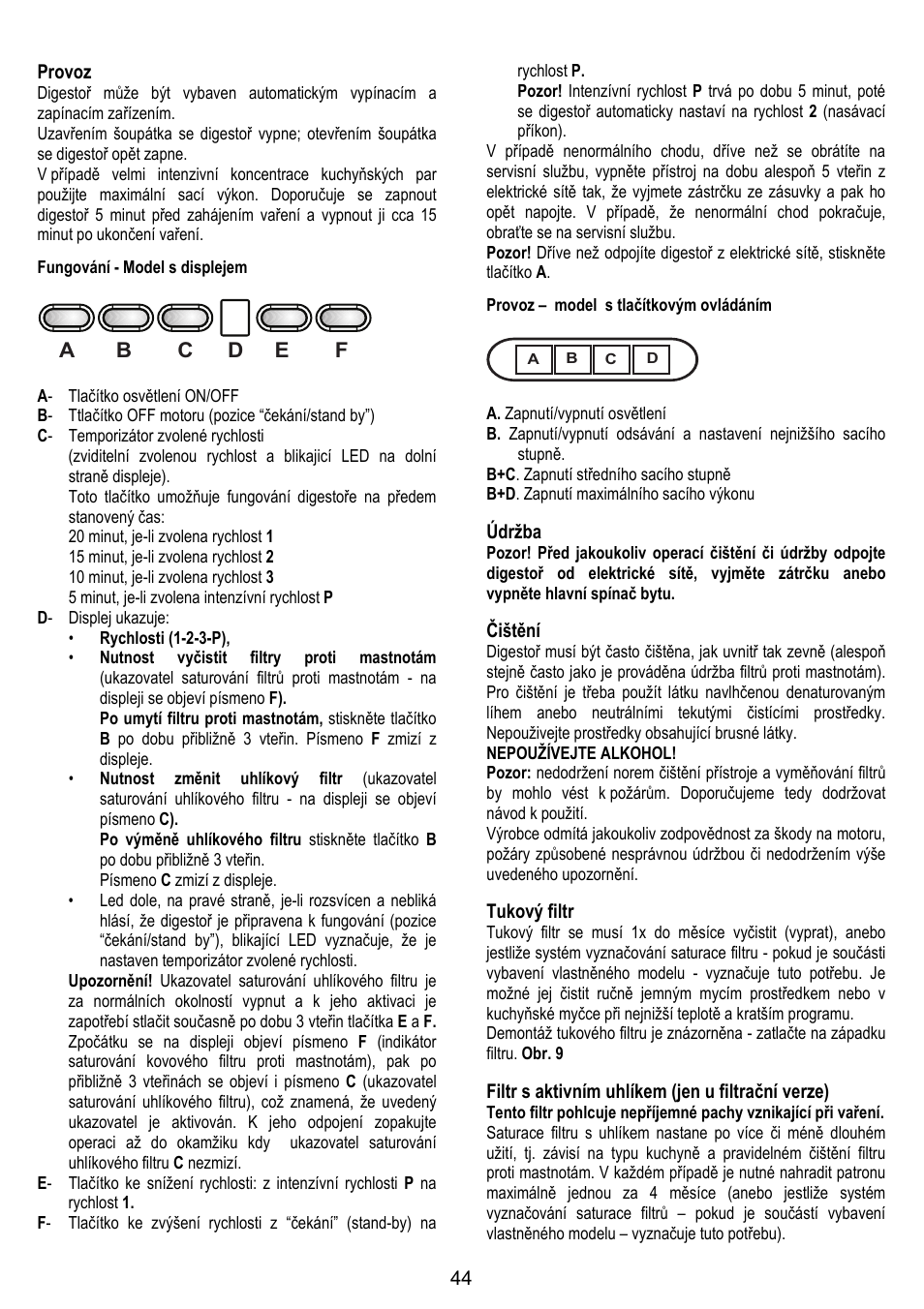 ELICA GLIDE User Manual | Page 44 / 96