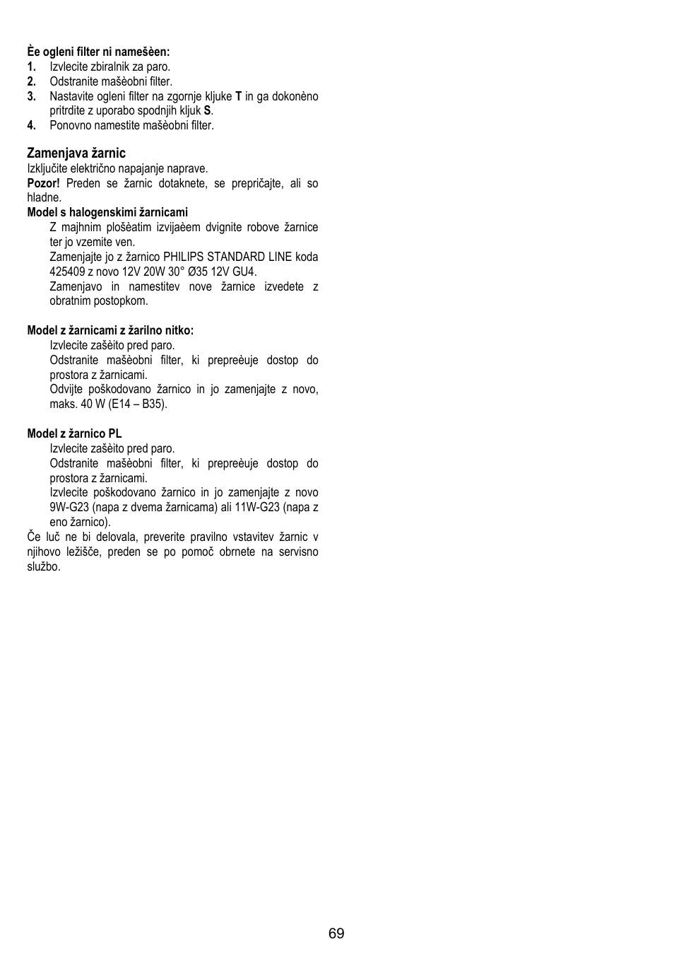 ELICA GLIDE User Manual | Page 69 / 96