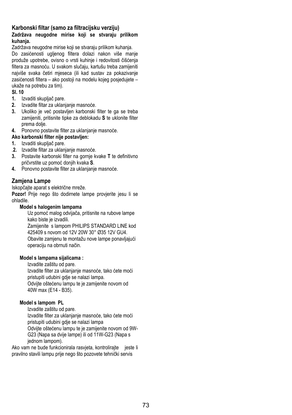 ELICA GLIDE User Manual | Page 73 / 96