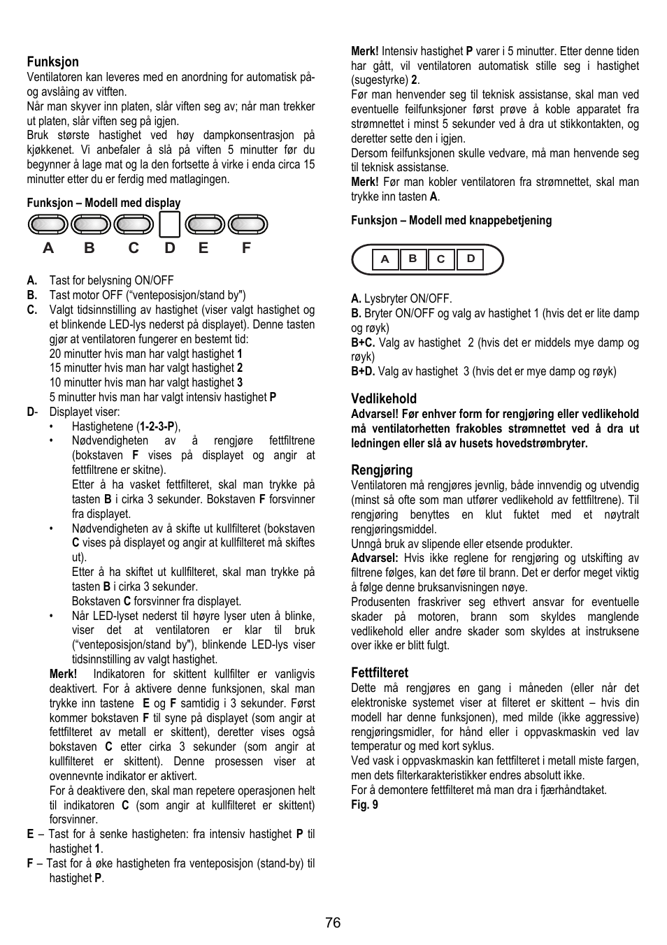 ELICA GLIDE User Manual | Page 76 / 96