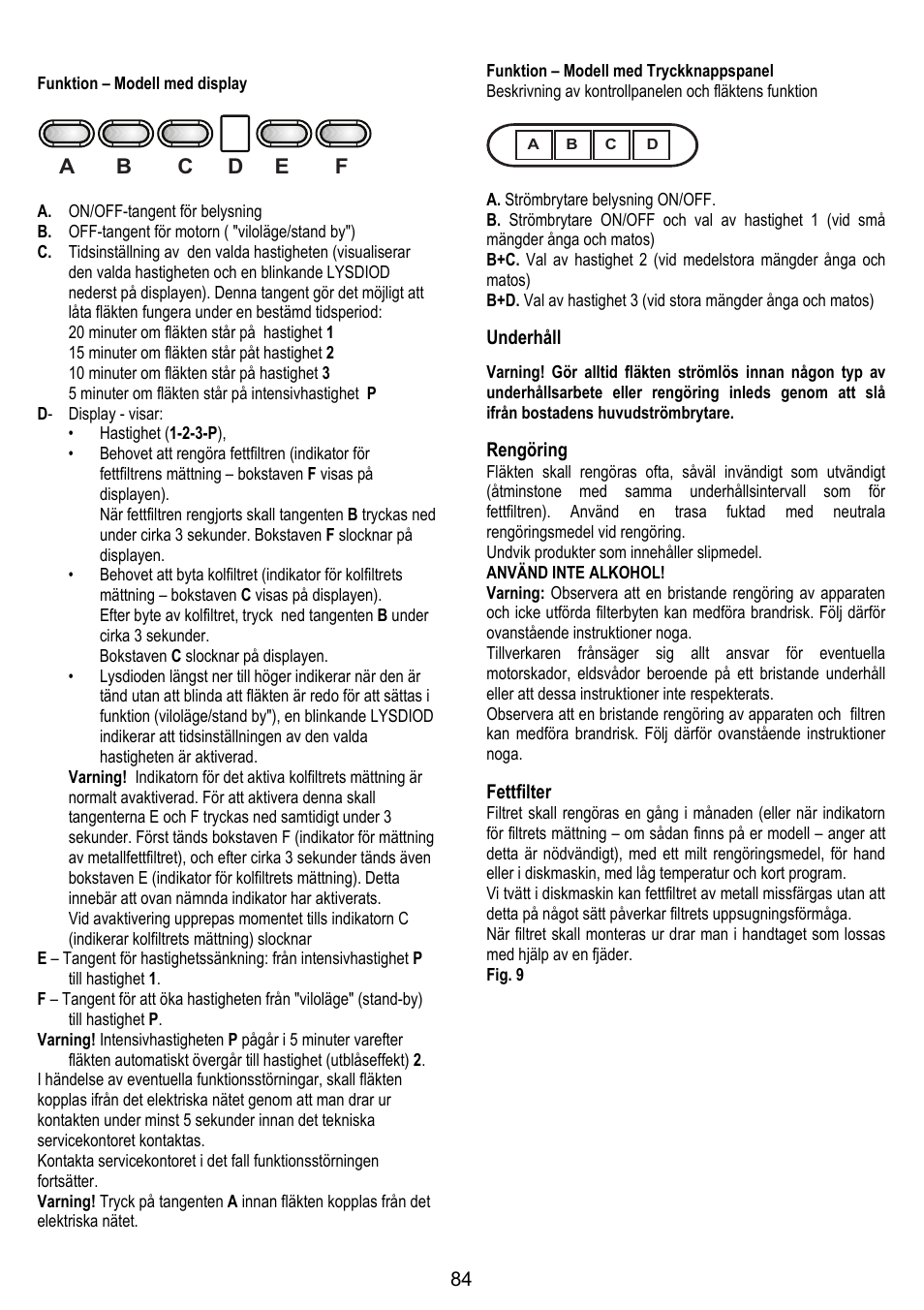 ELICA GLIDE User Manual | Page 84 / 96