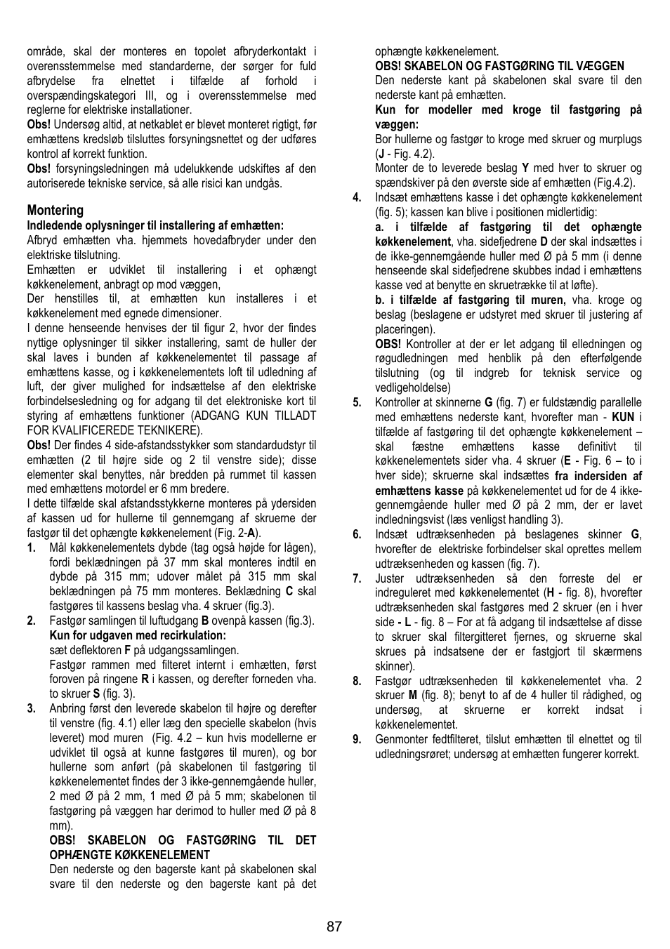 ELICA GLIDE User Manual | Page 87 / 96