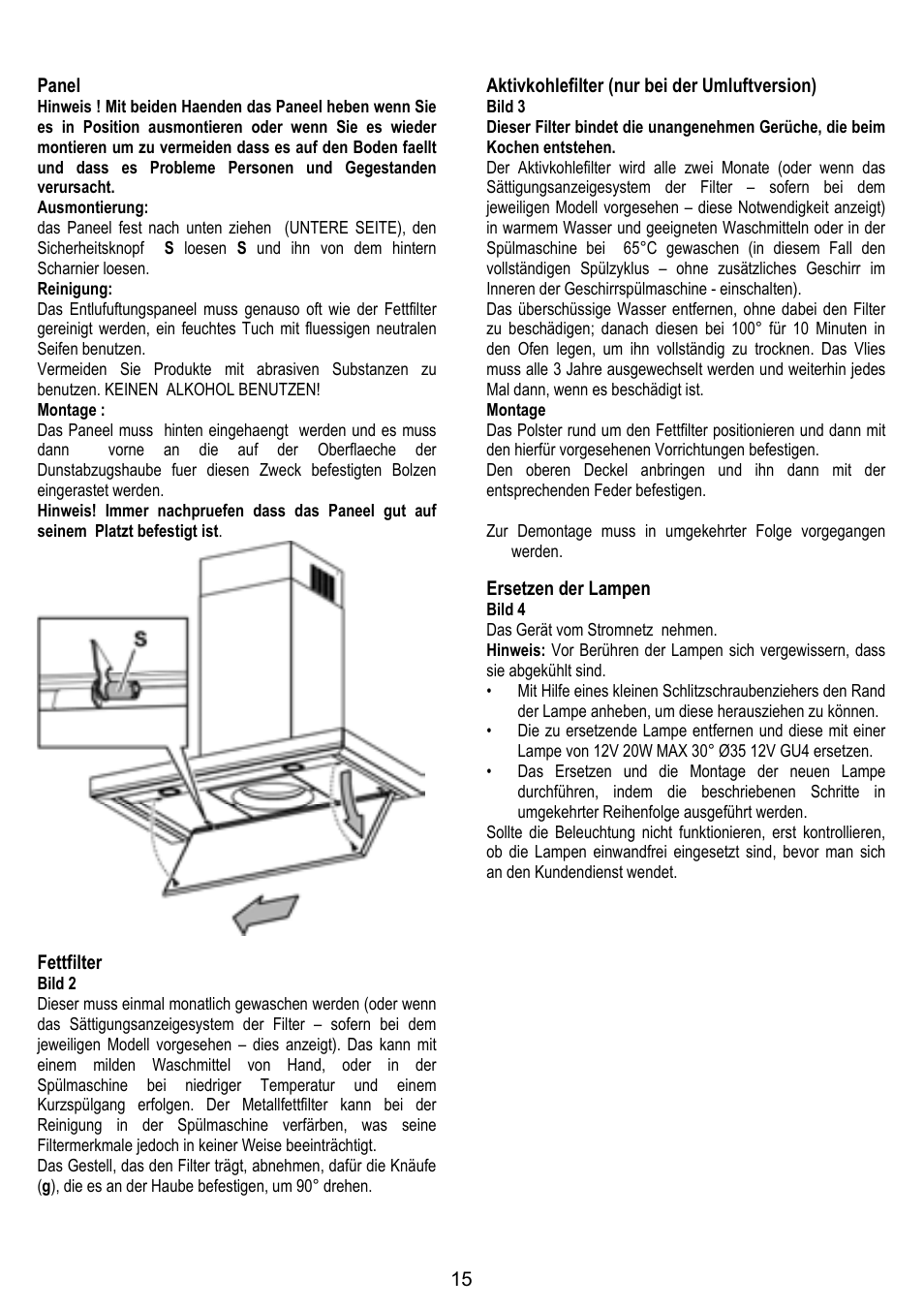 ELICA HORIZONTE User Manual | Page 15 / 68