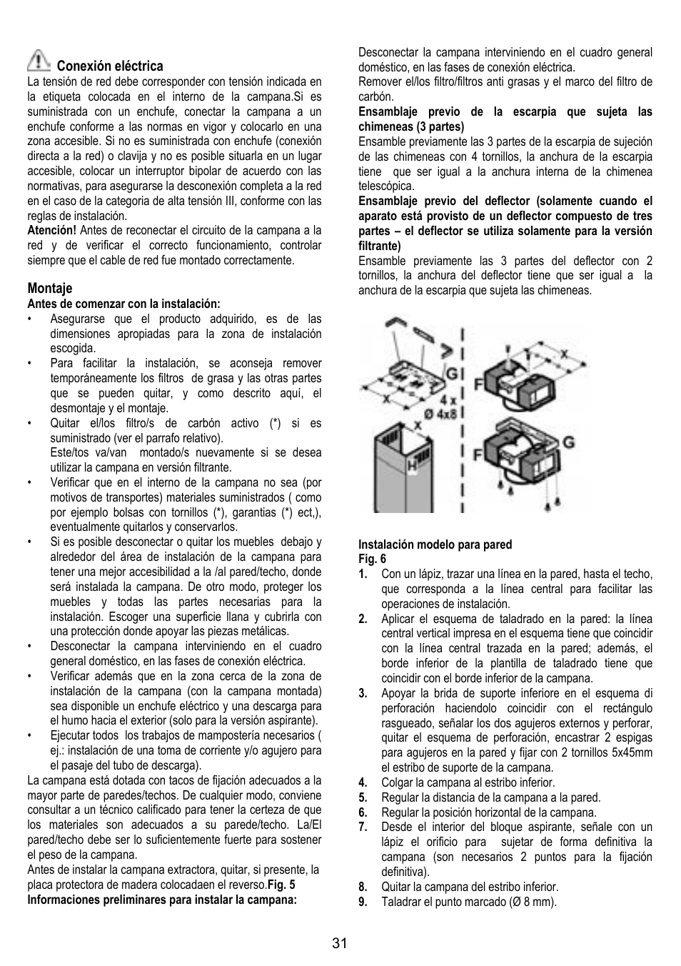 ELICA HORIZONTE User Manual | Page 31 / 68