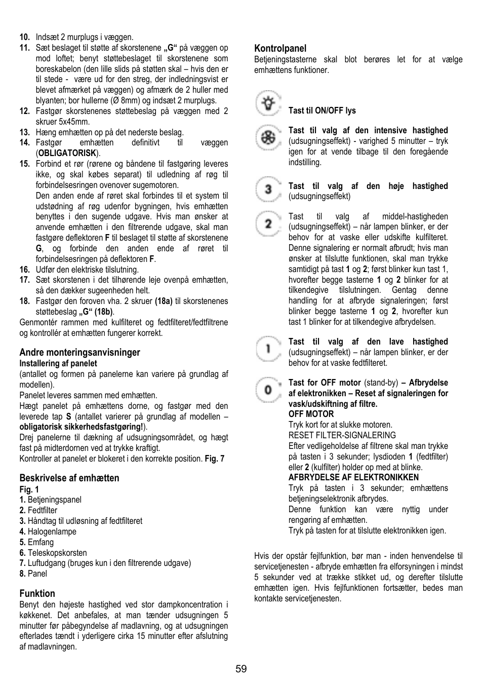 ELICA HORIZONTE User Manual | Page 59 / 68