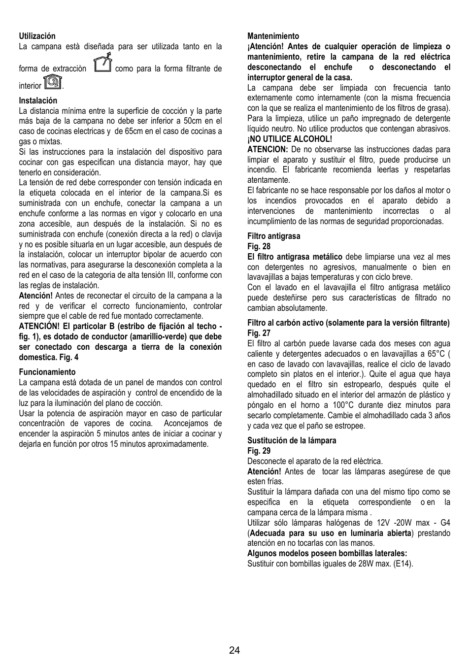 ELICA JUNO User Manual | Page 24 / 72