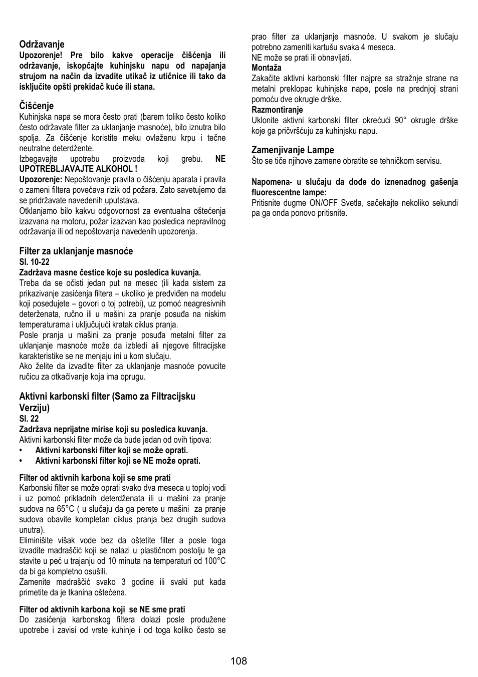 ELICA MOON User Manual | Page 108 / 128