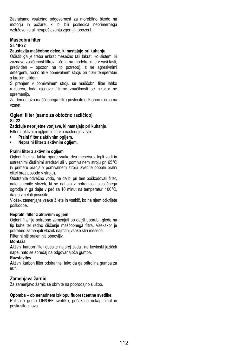 ELICA MOON User Manual | Page 112 / 128
