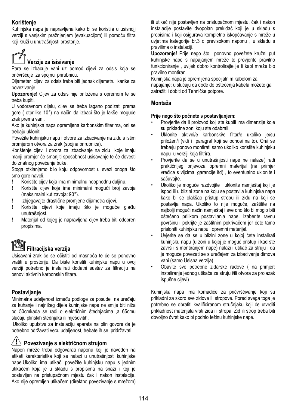 ELICA MOON User Manual | Page 114 / 128