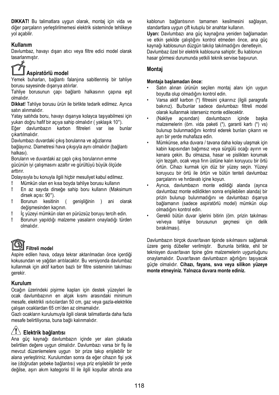 ELICA MOON User Manual | Page 118 / 128