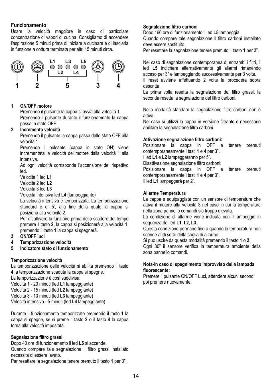 ELICA MOON User Manual | Page 14 / 128