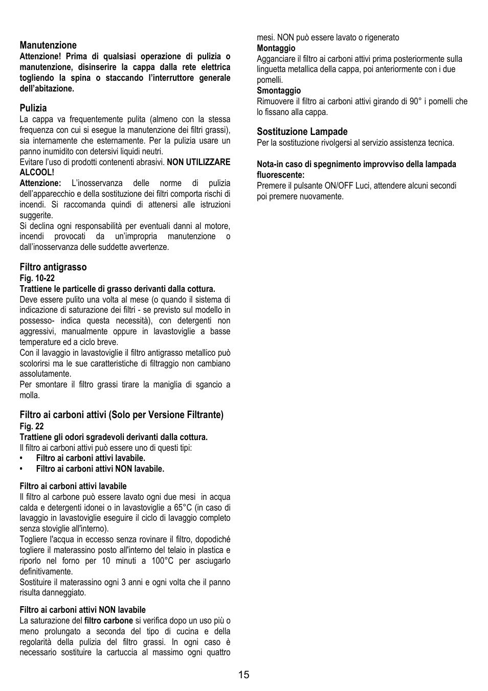 ELICA MOON User Manual | Page 15 / 128