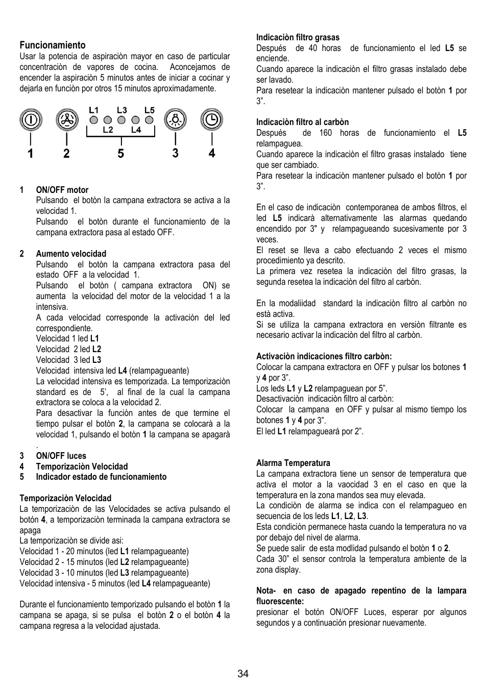 ELICA MOON User Manual | Page 34 / 128