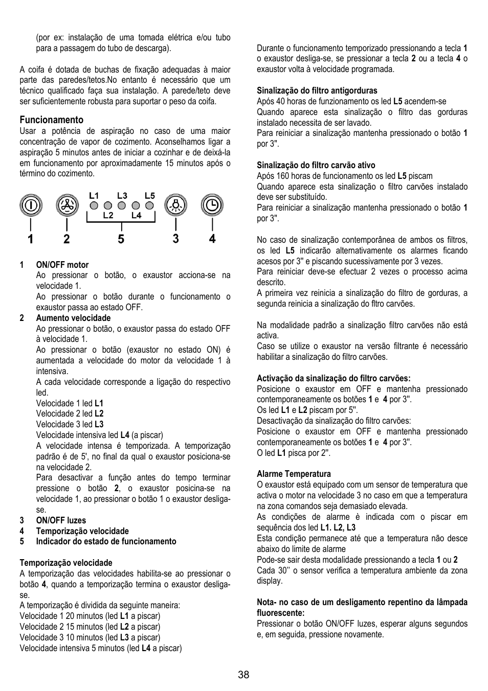 ELICA MOON User Manual | Page 38 / 128