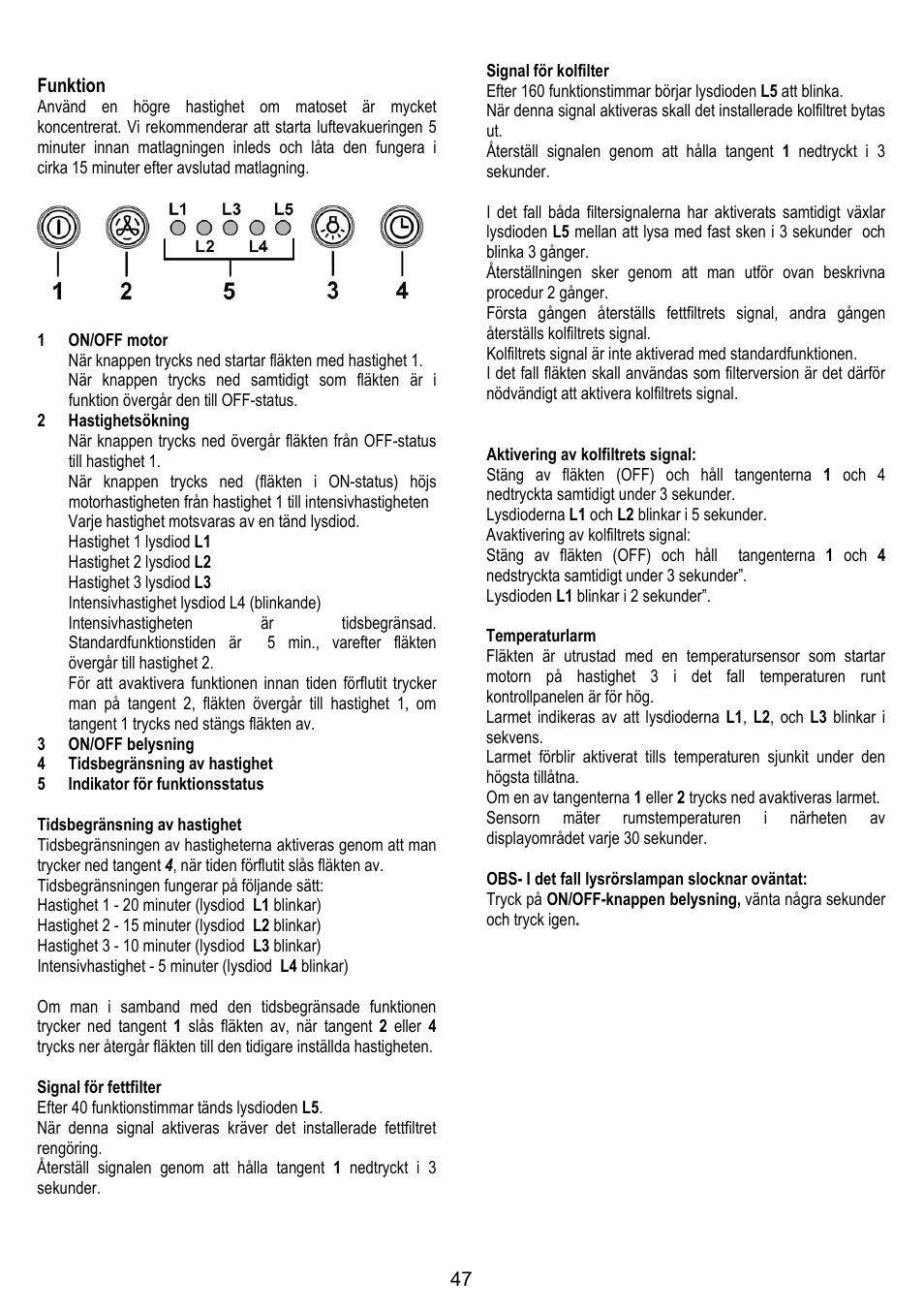 ELICA MOON User Manual | Page 47 / 128