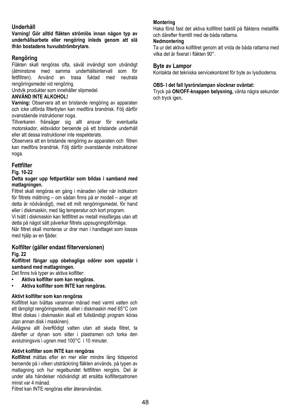 ELICA MOON User Manual | Page 48 / 128