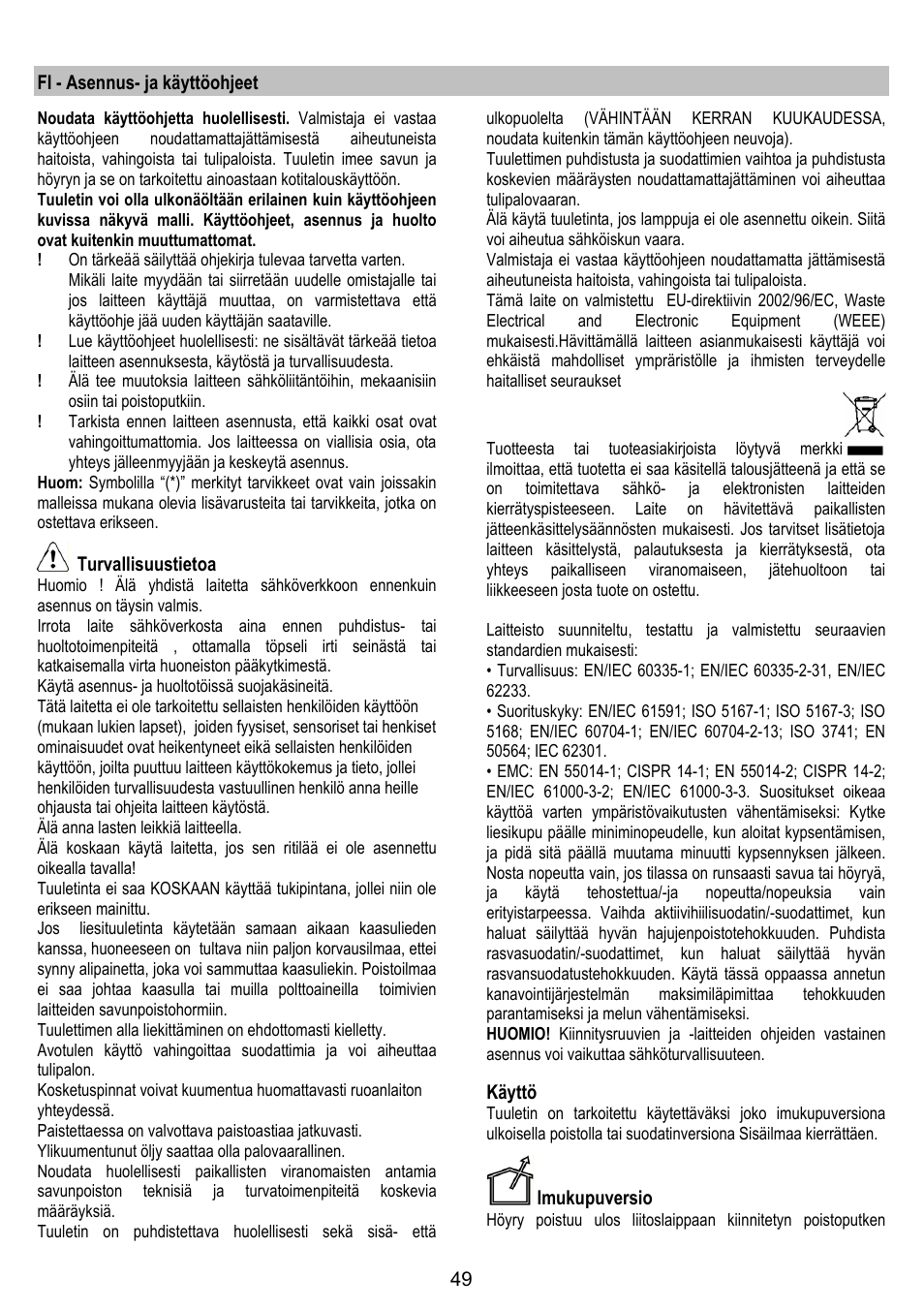 ELICA MOON User Manual | Page 49 / 128