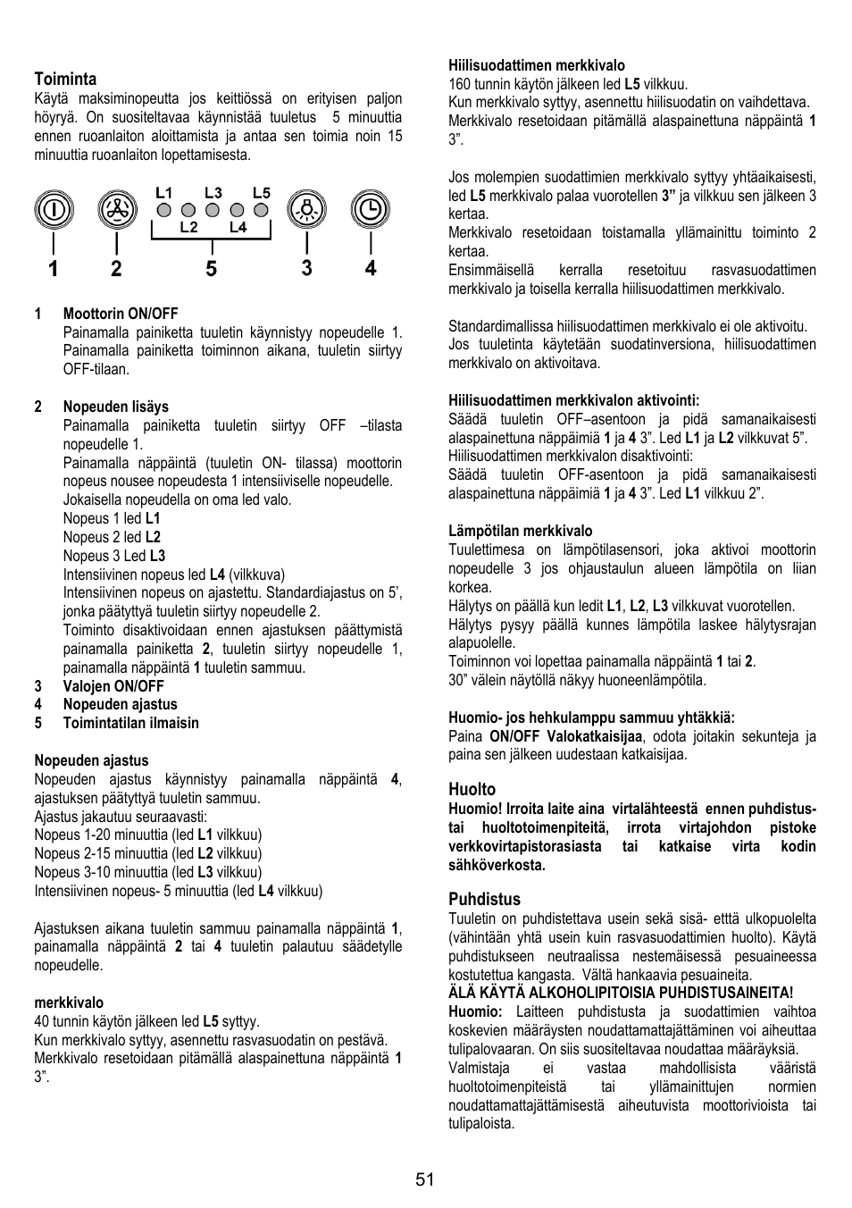 ELICA MOON User Manual | Page 51 / 128