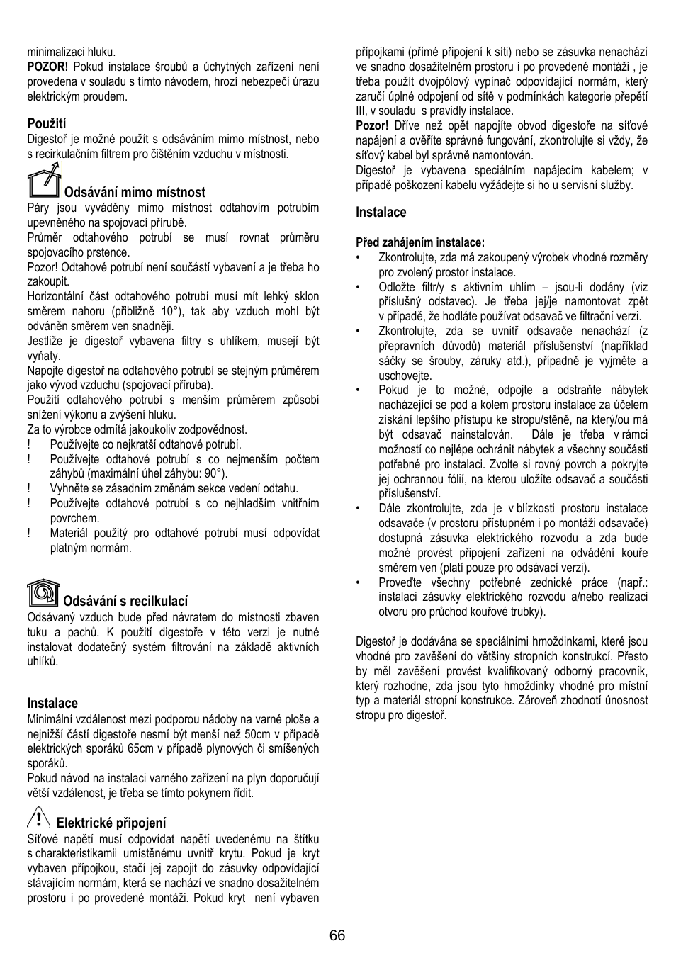 ELICA MOON User Manual | Page 66 / 128