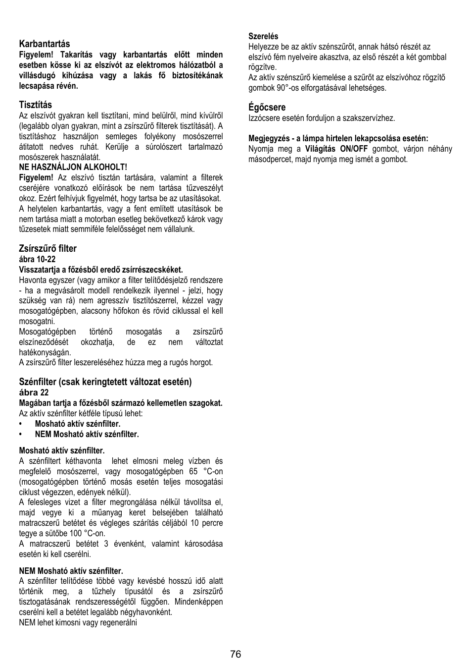 ELICA MOON User Manual | Page 76 / 128
